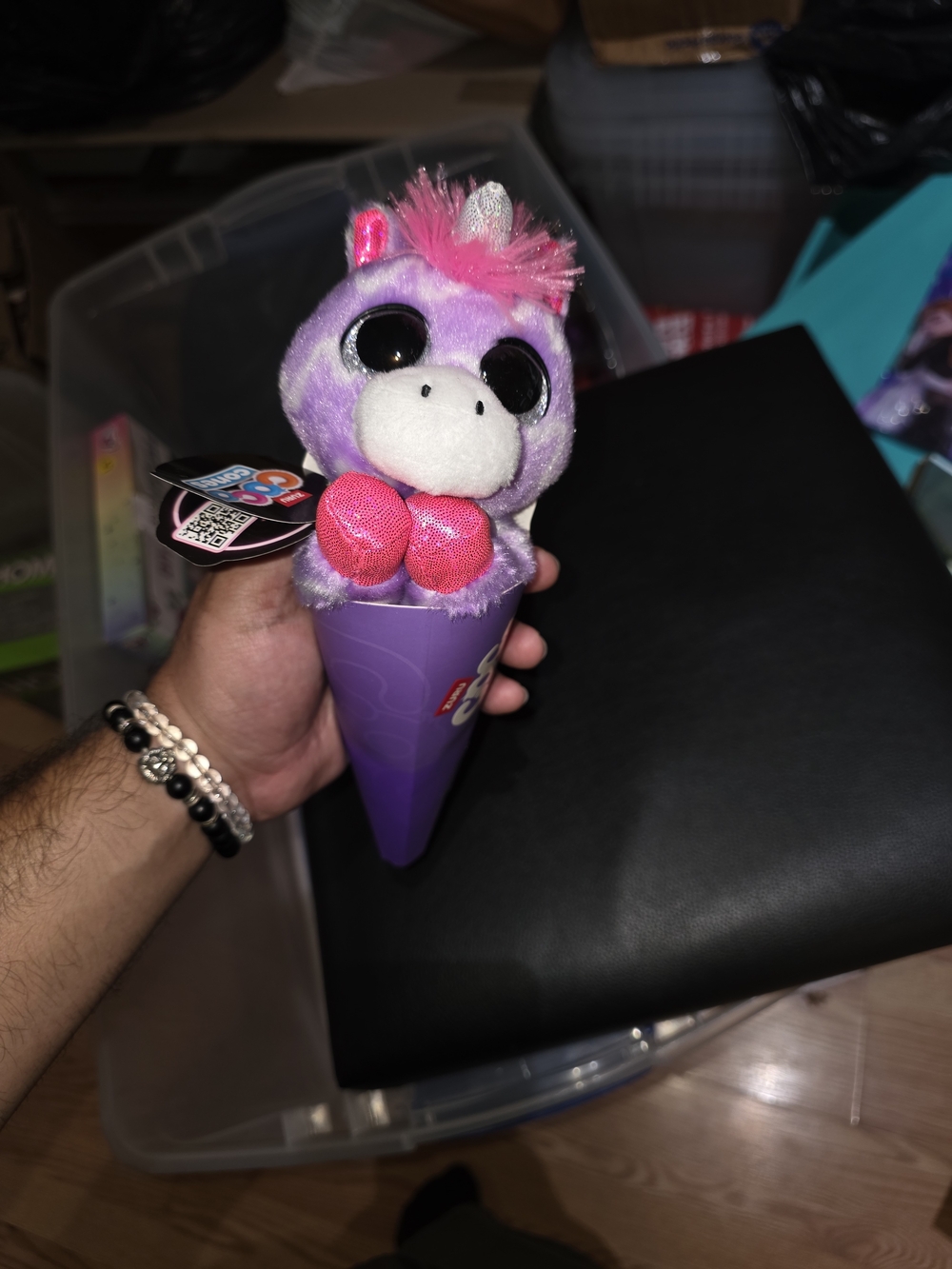 Plush Unicorn Coco Cone - Purple with Pink Accents